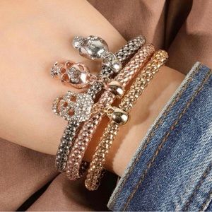Shimmery Skull Pendant Bracelets
